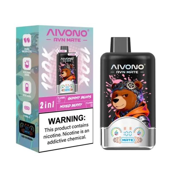 Aivono 120K Puffs 2 In 1 Gusti Avn Mate Sigaretta Elettronica Usa E Getta Vendita All Ingrosso Spedizione Gratuita