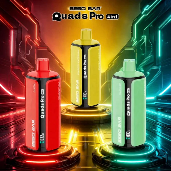 BESO BAR Quads Pro 150K Puffs 4 in 1 Sigaretta Elettronica Usa e Getta ai Gusti di Frutta Spedizione Gratuita