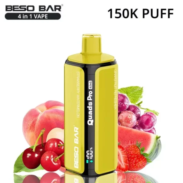 BESO BAR Quads Pro 150K Puffs 4 in 1 Sigaretta Elettronica Usa e Getta ai Gusti di Frutta Spedizione Gratuita