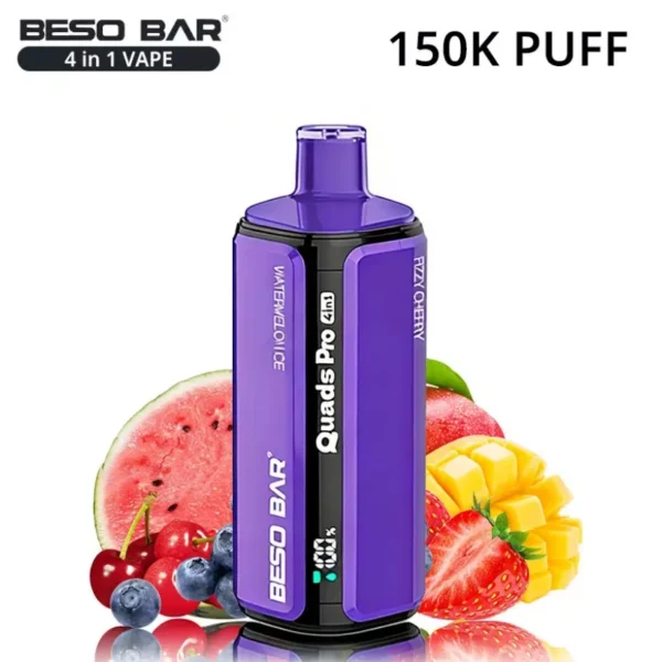 BESO BAR Quads Pro 150K Puffs 4 in 1 Sigaretta Elettronica Usa e Getta ai Gusti di Frutta Spedizione Gratuita