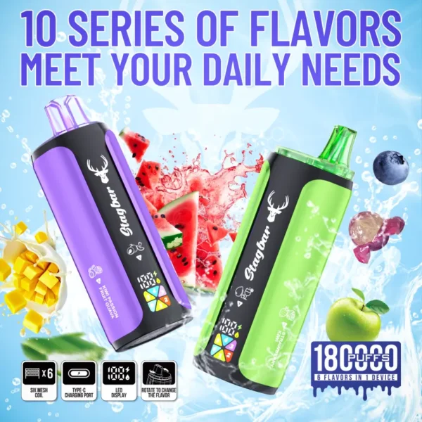 Magazzino UE Stagbar 180k Puffs Sigaretta Elettronica Usa e Getta 4 in 1 Ingrosso Spedizione Gratuita