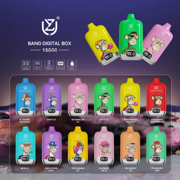 Magazzino UE UZY 15K Puffs 15000 Bang Box Digitale Vape Usa E Getta Spedizione Gratuita