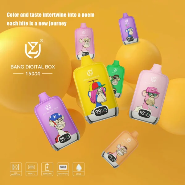 Magazzino UE UZY 15K Puffs 15000 Bang Box Digitale Vape Usa E Getta Spedizione Gratuita