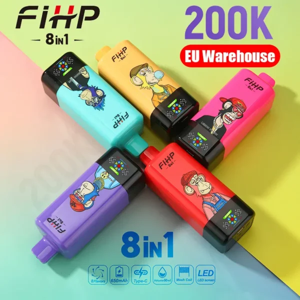 FIHP 200K Puffs 8 In 1 Sigaretta Elettronica Usa E Getta 200000 Spedizione Gratuita Magazzino UE