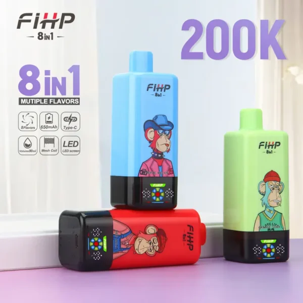 FIHP 200K Puffs 8 In 1 Sigaretta Elettronica Usa E Getta 200000 Spedizione Gratuita Magazzino UE