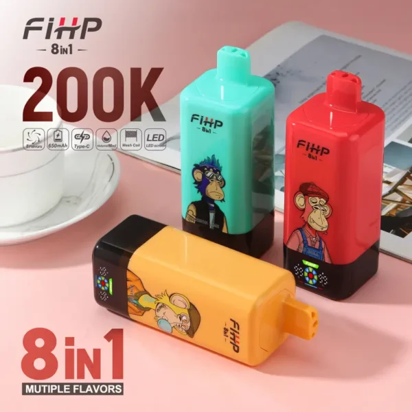 FIHP 200K Puffs 8 In 1 Sigaretta Elettronica Usa E Getta 200000 Spedizione Gratuita Magazzino UE