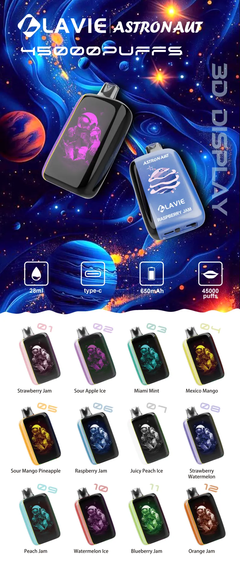 Lavie Astronaut 45K Puffs 45000 Migliore Sigaretta Elettronica Usa E Getta Vendita All Ingrosso Spedizione Gratuita 16 Lavie Astronaut 45k Puffs 45000 Best Disposable Vape Wholesale Free Shipping