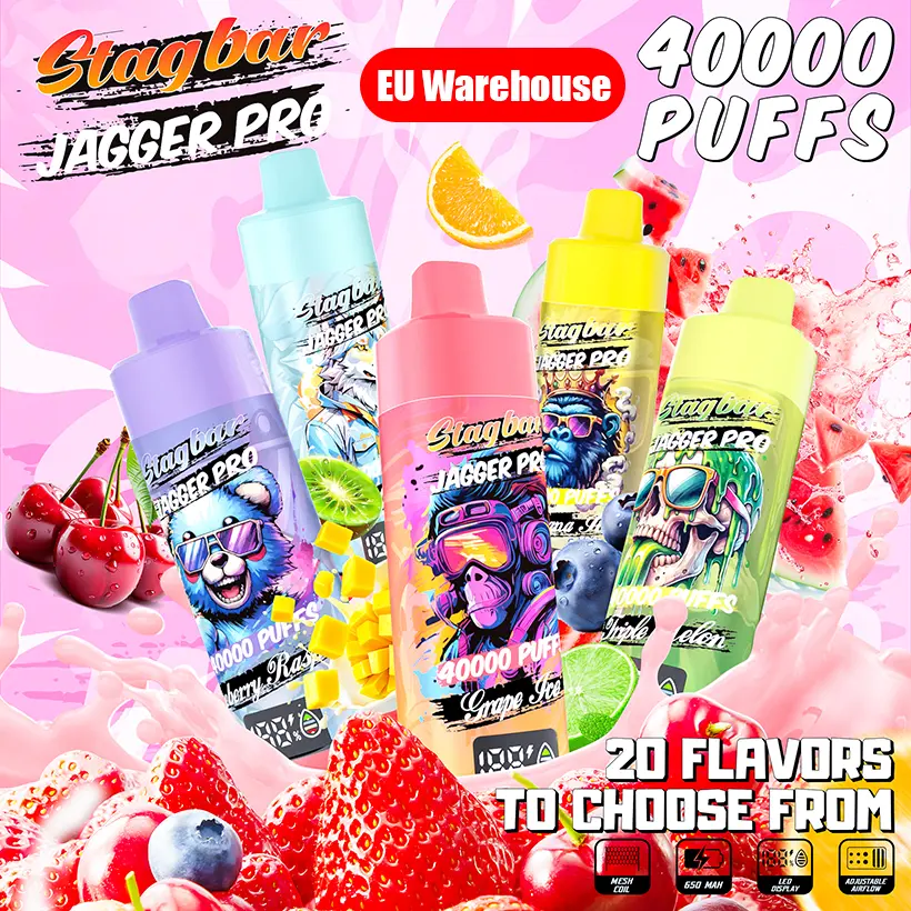 Stagbar Jagger Pro 40K Puffs 40000 Sigaretta Elettronica Usa E Getta Vendita All Ingrosso Magazzino UE 1 Stagbar Jagger Pro 40K Puffs 40000 Sigaretta Elettronica Usa E Getta Vendita All Ingrosso Magazzino UE