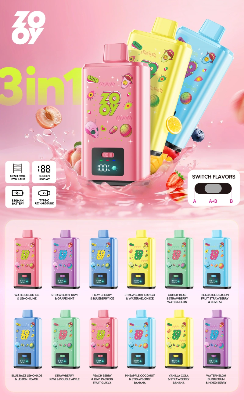 Zooy 150K Puffs 150000 Triple Gusti Vape Usa E Getta 3 In 1 Vendita All Ingrosso Magazzino UE