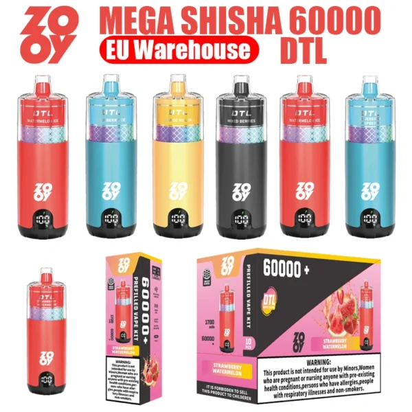 ZOOY Mega 60K Puffs 60000 DTL Shisha Sigaretta Elettronica Usa E Getta Vendita All Ingrosso Magazzino UE