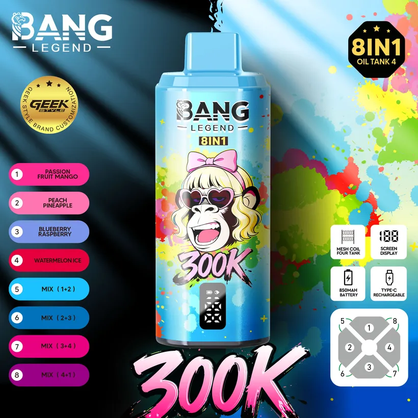 Bang Legend 300000 Puff 8 in 1 Gusti Vape Usa E Getta Online Spedizione Gratuita 1 Bang Legend 300000 Puff 8 in 1 Gusti Vape Usa E Getta Online Spedizione Gratuita