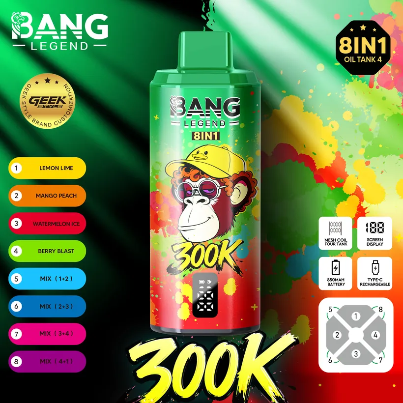 Bang Legend 300000 Puff 8 in 1 Gusti Vape Usa E Getta Online Spedizione Gratuita 6 Bang Legend 300000 Puff 8 in 1 Gusti Vape Usa E Getta Online Spedizione Gratuita