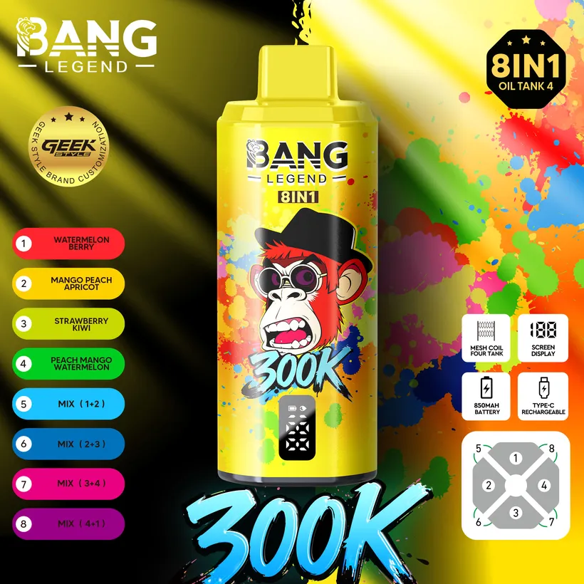 Bang Legend 300000 Puff 8 in 1 Gusti Vape Usa E Getta Online Spedizione Gratuita 4 Bang Legend 300000 Puff 8 in 1 Gusti Vape Usa E Getta Online Spedizione Gratuita