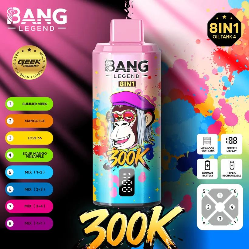 Bang Legend 300000 Puff 8 in 1 Gusti Vape Usa E Getta Online Spedizione Gratuita 3 Bang Legend 300000 Puff 8 in 1 Gusti Vape Usa E Getta Online Spedizione Gratuita