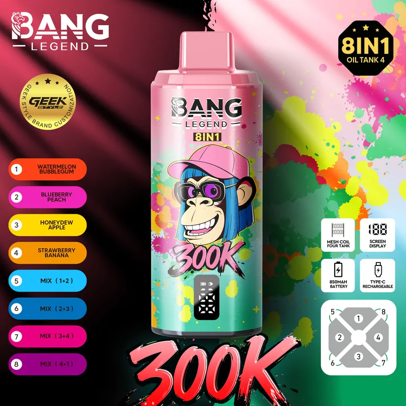 Bang Legend 300000 Puff 8 in 1 Gusti Vape Usa E Getta Online Spedizione Gratuita 2 Bang Legend 300000 Puff 8 in 1 Gusti Vape Usa E Getta Online Spedizione Gratuita