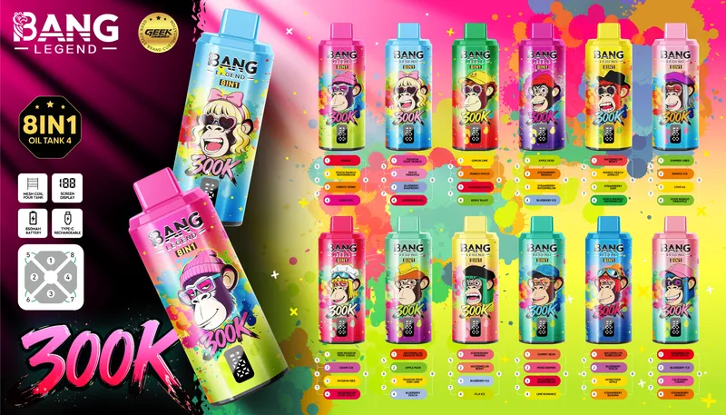 Bang Legend 300000 Puff 8 in 1 Gusti Vape Usa E Getta Online Spedizione Gratuita 16 Bang Legend 300000 Puff 8 in 1 Gusti Vape Usa E Getta Online Spedizione Gratuita
