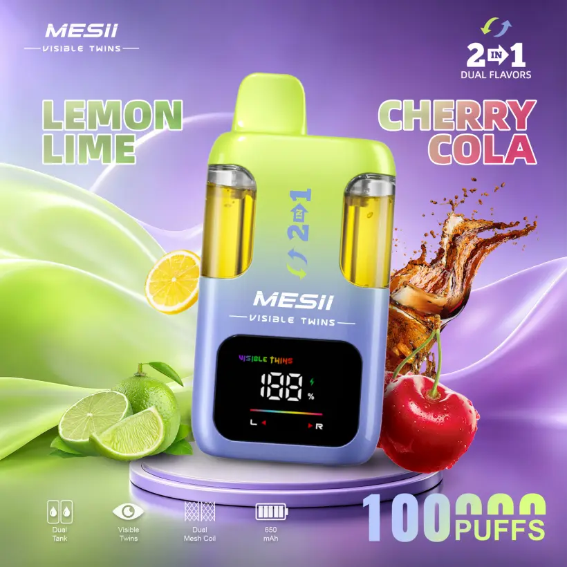 Mesii 100K Puff Visible Twins Doppi Gusti Crystal Vape Usa E Getta Spedizione Gratuita 2 Mesii 100K Puff Visible Twins Doppi Gusti Crystal Vape Usa E Getta Spedizione Gratuita