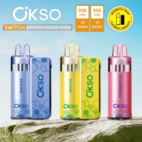 OKSO 50K Puffs 50000 Switch Kit Display UI Vape Usa E Getta Spedizione Gratuita
