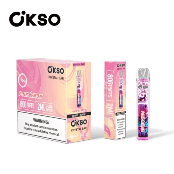 OKSO 800 Puffs Crystal Bar Vape Usa E Getta Economico Vendita All Ingrosso Con 2ml E Liquid