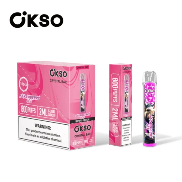 OKSO 800 Puffs Crystal Bar Vape Usa E Getta Economico Vendita All Ingrosso Con 2ml E Liquid