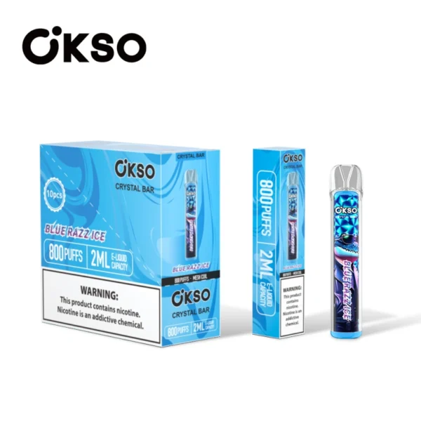 OKSO 800 Puffs Crystal Bar Vape Usa E Getta Economico Vendita All Ingrosso Con 2ml E Liquid