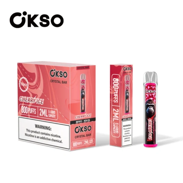 OKSO 800 Puffs Crystal Bar Vape Usa E Getta Economico Vendita All Ingrosso Con 2ml E Liquid