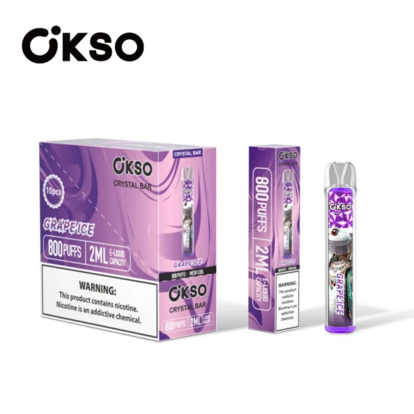 OKSO 800 Puffs Crystal Bar Vape Usa E Getta Economico Vendita All Ingrosso Con 2ml E Liquid
