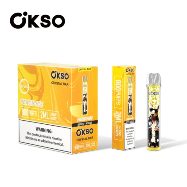 OKSO 800 Puffs Crystal Bar Vape Usa E Getta Economico Vendita All Ingrosso Con 2ml E Liquid