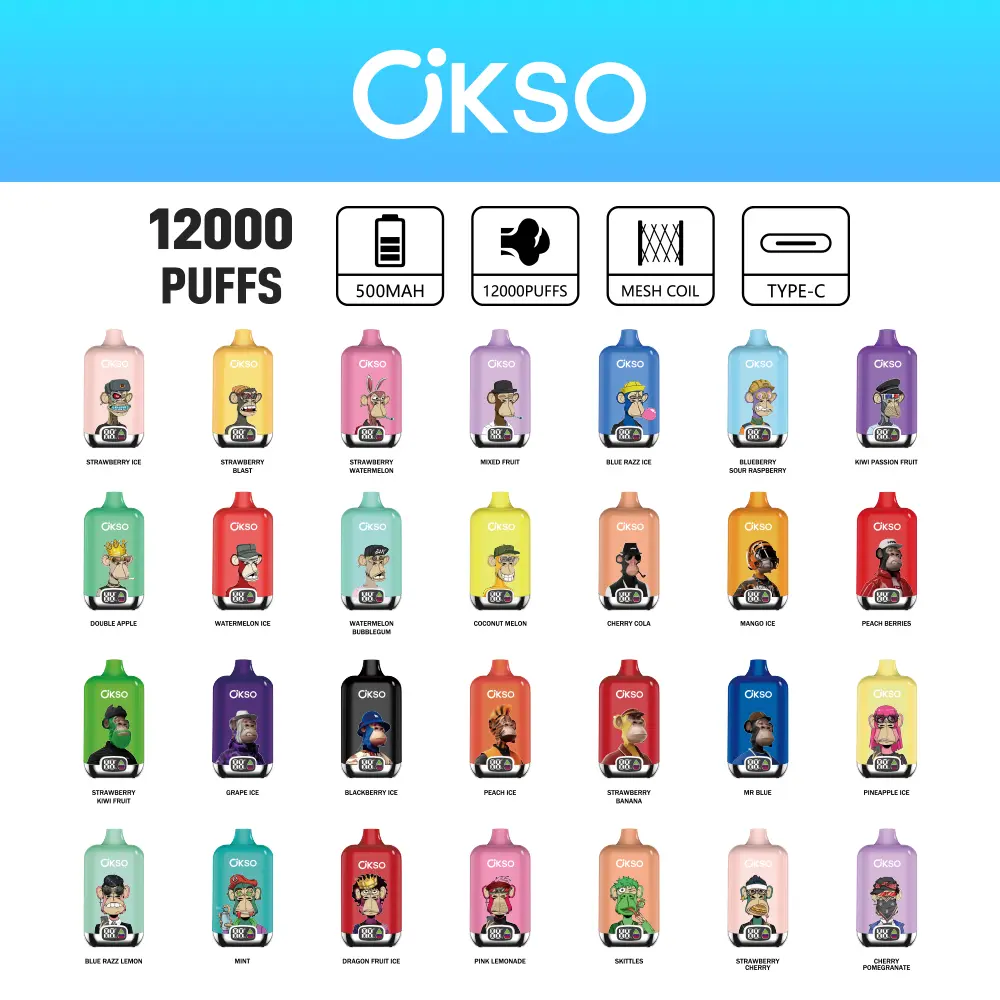 OKSO Digital 12000 Puffs 12k Vape Usa e Getta Magazzino UE 16 OKSO Digital 12000 Puffs 12k Vape Usa e Getta Magazzino UE