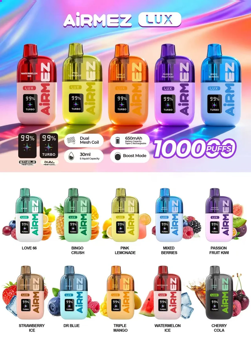 Airmez Lux 100K Puff Crystal Vape Usa E Getta Magazzino UE Consegna In 3-7 Giorni 16 Airmez Lux 100K Puff Crystal Vape Usa E Getta Magazzino UE Consegna In 3-7 Giorni