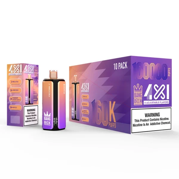 Bang Box 160K Puff 4 in 1 Gusti Regolabili Vape Usa e Getta Negozio Spedizione Gratuita