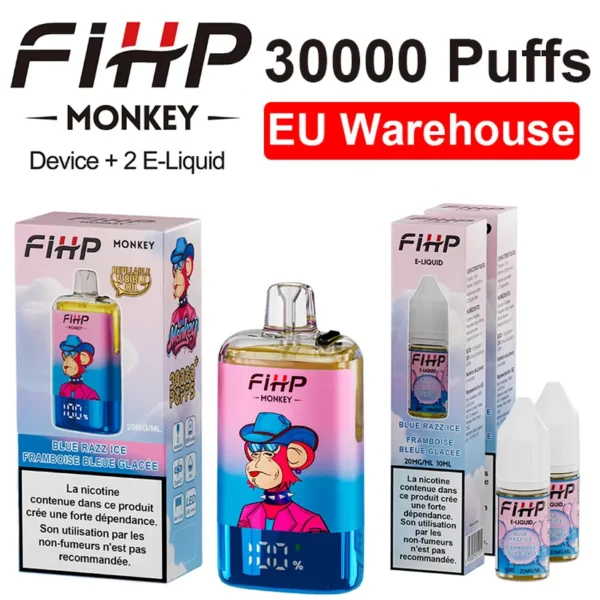 FIHP 30k Tiri 30000 Puff Monkey Refillable E Liquid Vape