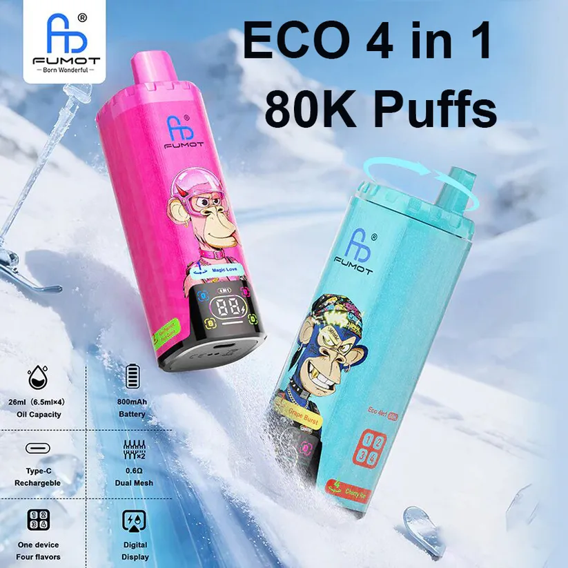 Fumot 80k Tiri Puffs ECO 4 in 1 Vape Vendita all'ingrosso Sigaretta Elettronica usa e getta 1 Fumot 80k Tiri Puffs ECO 4 in 1 Vape Vendita all'ingrosso Sigaretta Elettronica usa e getta