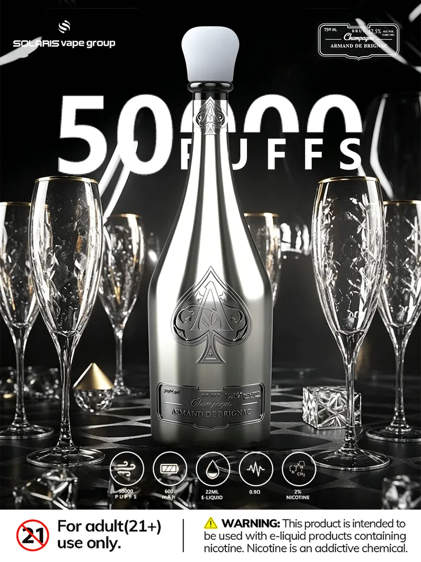 Solaris Champagne 50k Tiri 50000 Puffs Armand De Brignac Vape Vendita all'ingrosso Sigaretta Elettronica usa e getta 16 Solaris Champagne 50k Tiri 50000 Puffs Armand De Brignac Vape