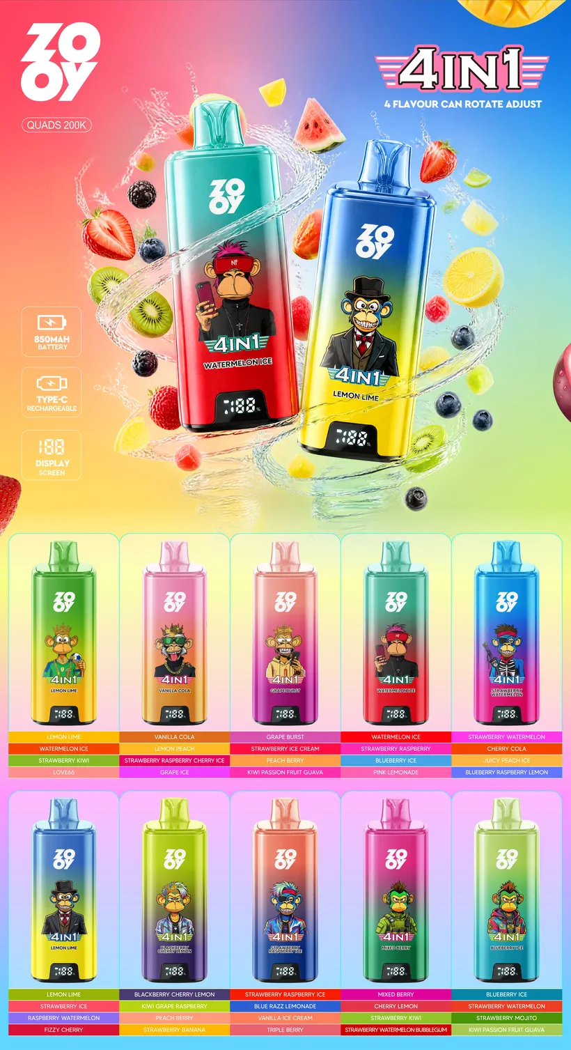 ZOOY 200K Tiri Puff 4 in 1 Vape Sigaretta elettronica