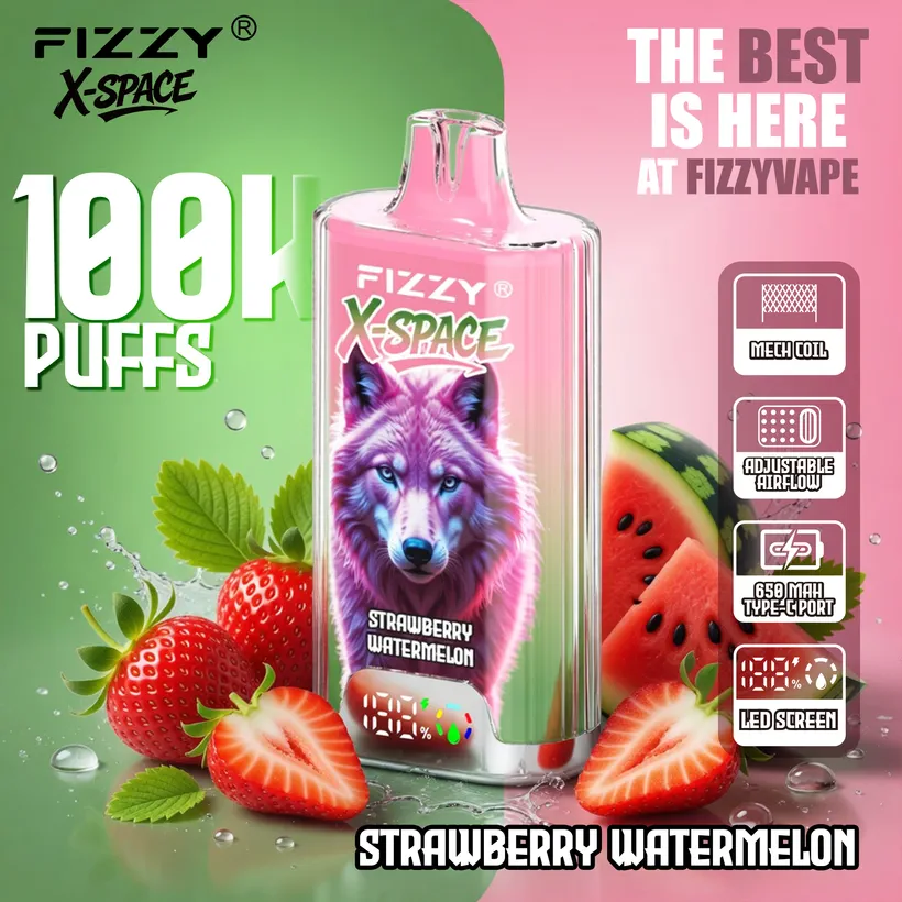Fizzy 100K Tiri Puff X-Space Cristallo Vape Sigaretta elettronica usa e getta magazzino Europa 6 Fizzy 100K Tiri Puff X-Space Cristallo Vape