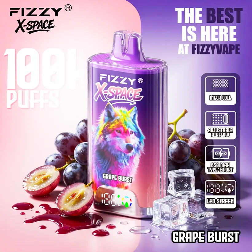 Fizzy 100K Tiri Puff X-Space Cristallo Vape Sigaretta elettronica usa e getta magazzino Europa 5 Fizzy 100K Tiri Puff X-Space Cristallo Vape