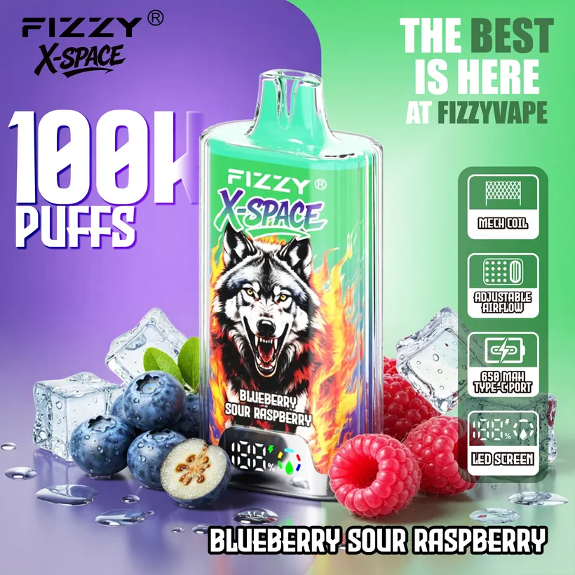 Fizzy 100K Tiri Puff X-Space Cristallo Vape Sigaretta elettronica usa e getta magazzino Europa 4 Fizzy 100K Tiri Puff X-Space Cristallo Vape