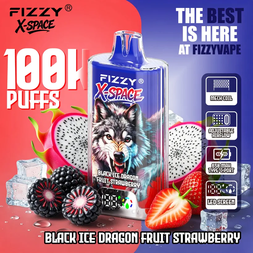 Fizzy 100K Tiri Puff X-Space Cristallo Vape Sigaretta elettronica usa e getta magazzino Europa 2 Fizzy 100K Tiri Puff X-Space Cristallo Vape