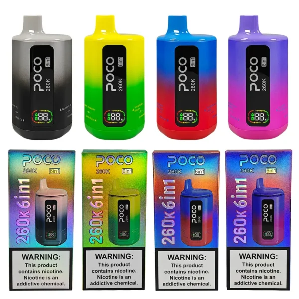 POCO 260K Tiri Puff 6 in 1 Vape Sigaretta elettronica usa e getta magazzino Europa 14 POCO 260K Tiri Puff 6 in 1 Vape