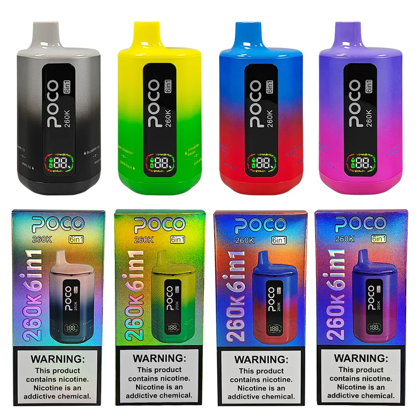 POCO 260K Tiri Puff 6 in 1 Vape Sigaretta elettronica usa e getta magazzino Europa 7 POCO 260K Tiri Puff 6 in 1 Vape