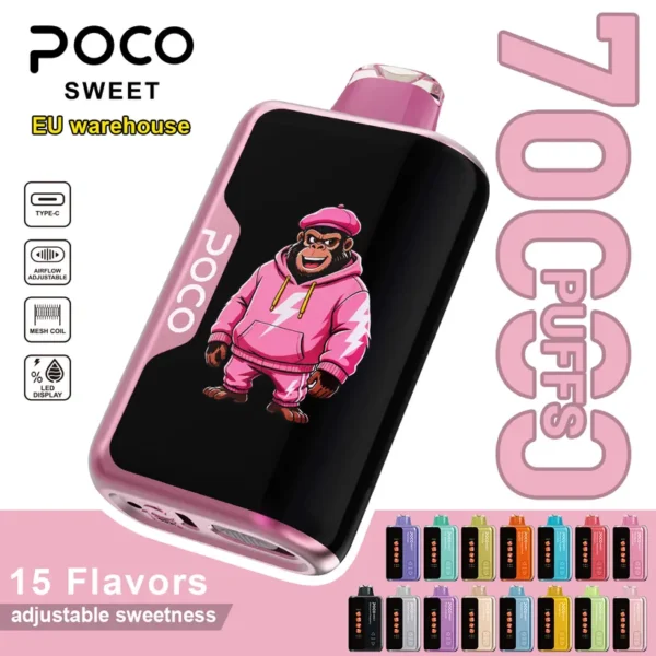 POCO 70K Tiri Puff Sweet Vape Sigaretta Elettronica Dolcezza Regolabile Magazzino Europa 10 POCO 70K Tiri Puff Sweet Vape