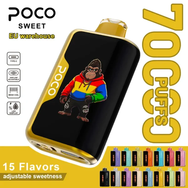POCO 70K Tiri Puff Sweet Vape Sigaretta Elettronica Dolcezza Regolabile Magazzino Europa 14 POCO 70K Tiri Puff Sweet Vape