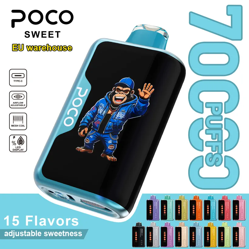 POCO 70K Tiri Puff Sweet Vape Sigaretta Elettronica Dolcezza Regolabile Magazzino Europa 6 POCO 70K Tiri Puff Sweet Vape