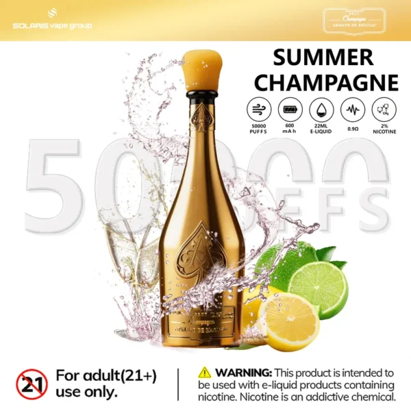 Solaris Champagne 50k Tiri 50000 Puffs Armand De Brignac Vape Vendita all'ingrosso Sigaretta Elettronica usa e getta 12 Solaris Champagne 50k Tiri 50000 Puffs Armand De Brignac Vape