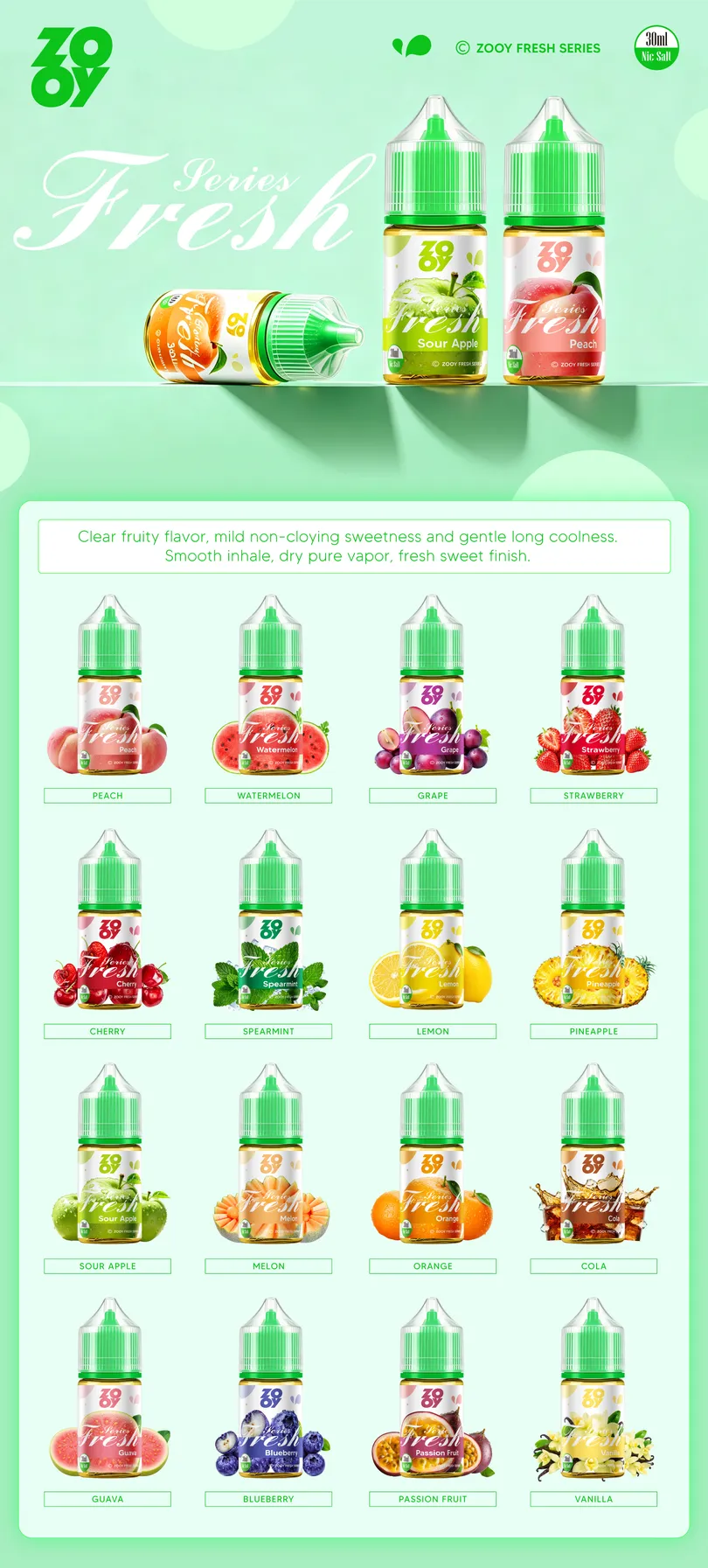 ZOOY E Liquid 30ML para Vape Venta al por mayor Fábrica original Almacén Europa 16 ZOOY E Liquid 30ML
