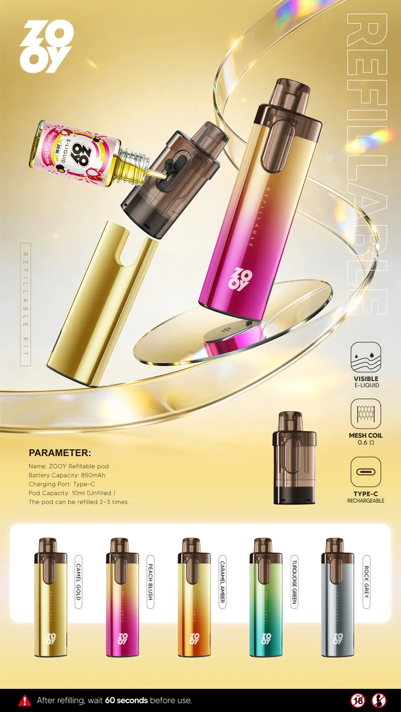 ZOOY Refillable Pod Vuoto Ricaricabile Serbatoio Liquido Visibile All'ingrosso Fabbrica Originale Vendita Online All'ingrosso 17 ZOOY Refillable Pod